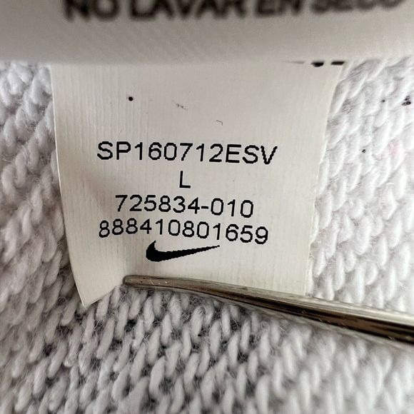 Nike Vtg‎ Swoosh Hoodie Sz L Black White All Over Print Full Zip Y2K Blue Tag - Picture 9 of 14